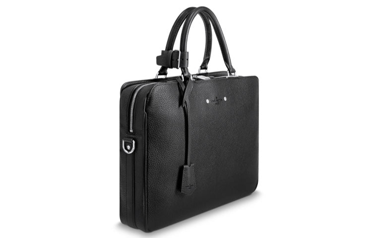 LOUIS VUITTON ARMAND Cow Leather Briefcase Laptop Bag Shoulder Bag Crossbody Bag Handbag Men's Black
