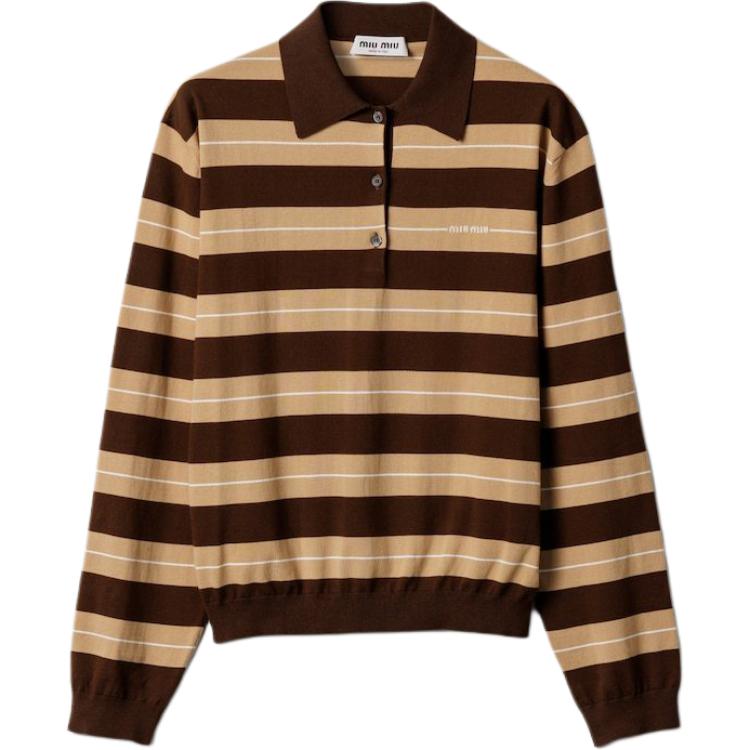 MIU MIU SS25 Polo Shirt Women's Cocoa Brown