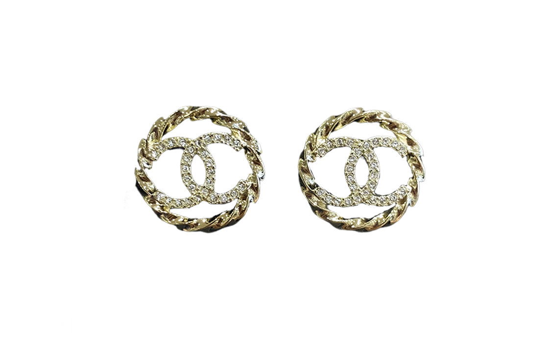 CHANEL Stud Earrings Women's Gold