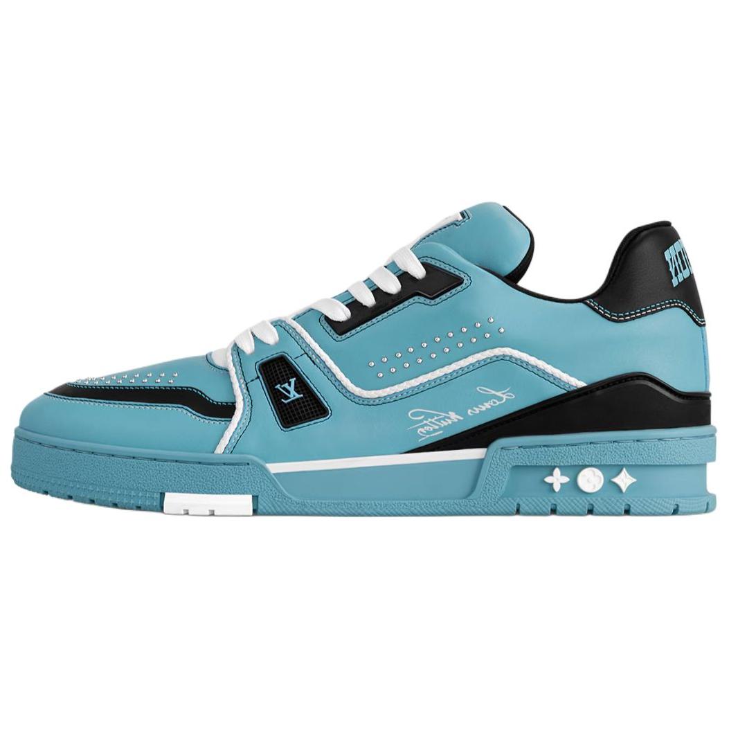 LOUIS VUITTON Trainer Low Top Skateboard Shoes Unisex Blue Black