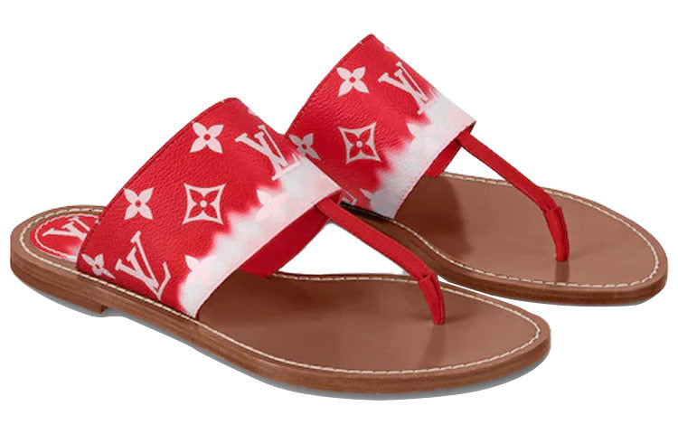 LOUIS VUITTON Palma Flip Flops Women's Red