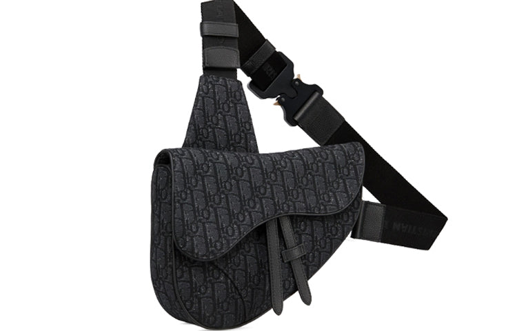 DIOR Saddle Cow Leather With Fabric Saddle Bag Crossbody Bag Sling Bag Fanny Pack Shoulder Bag Men's Black