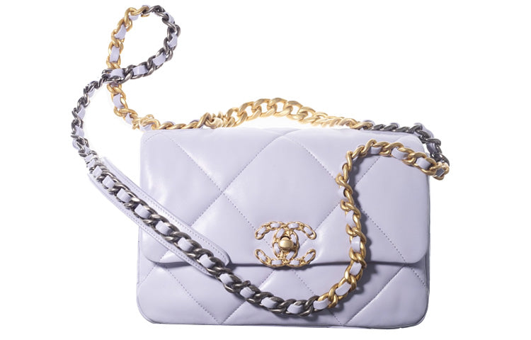 CHANEL 19Bag Sheepskin Shoulder Bag, Crossbody Bag Women's Light Purple