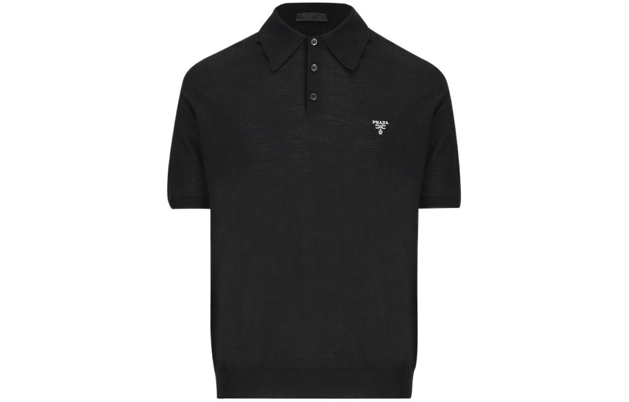 PRADA Triangle Logo Short Sleeved Polo Shirt