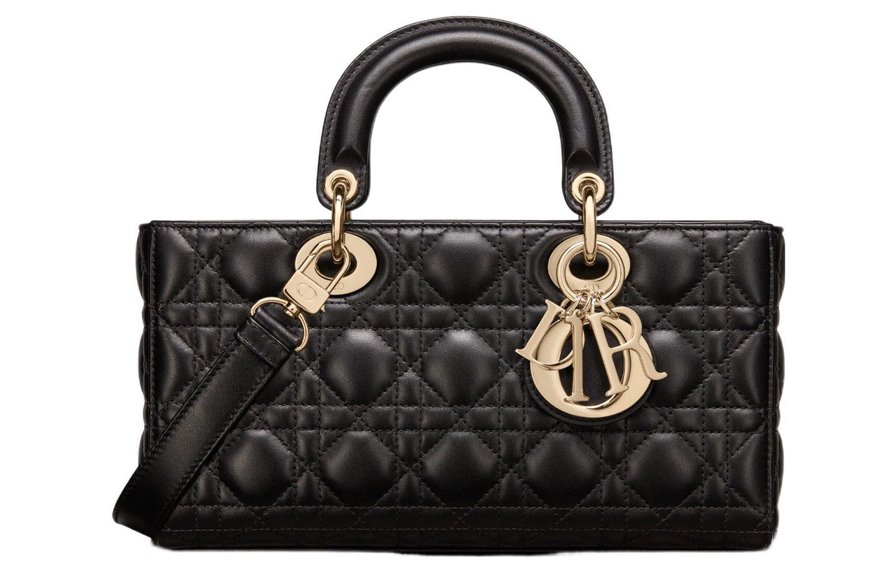 DIOR Lady D JOY Sheepskin Lady Dior Bag Shoulder Bag, Crossbody Bag, Handbag Regular Women's Black