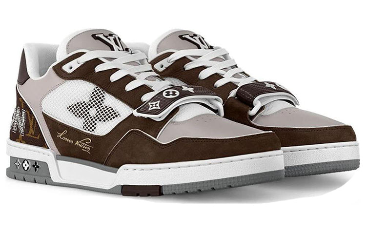 LOUIS VUITTON LV Trainer Brown Beige White