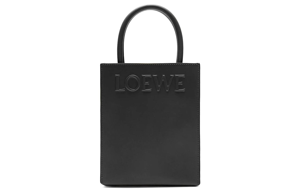 LOEWE Smooth Cow Leather Sheet Music Bag Tote Bag Shopping Bag Shoulder Bag Crossbody Bag Handbag Regular Women's Black