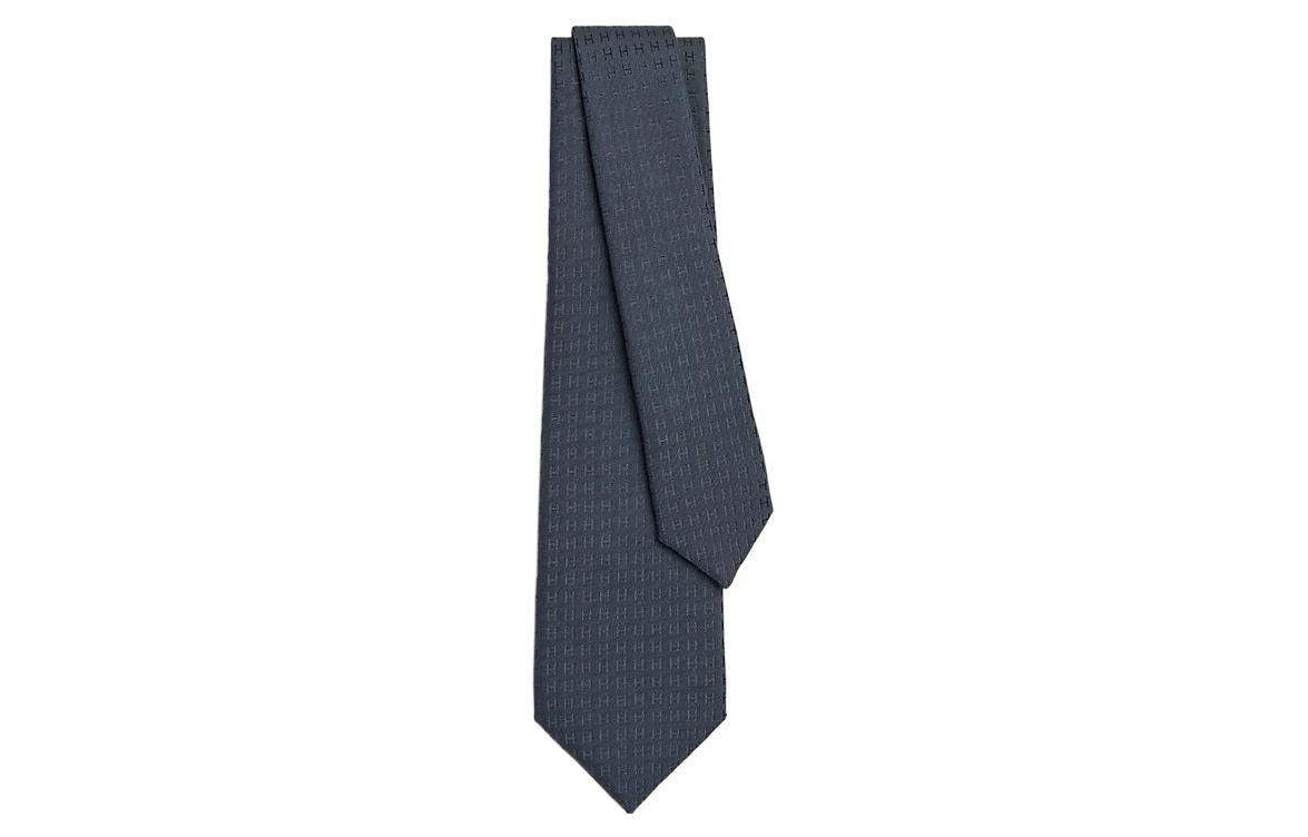 HERMES Silk Ties Men's Dark Blue