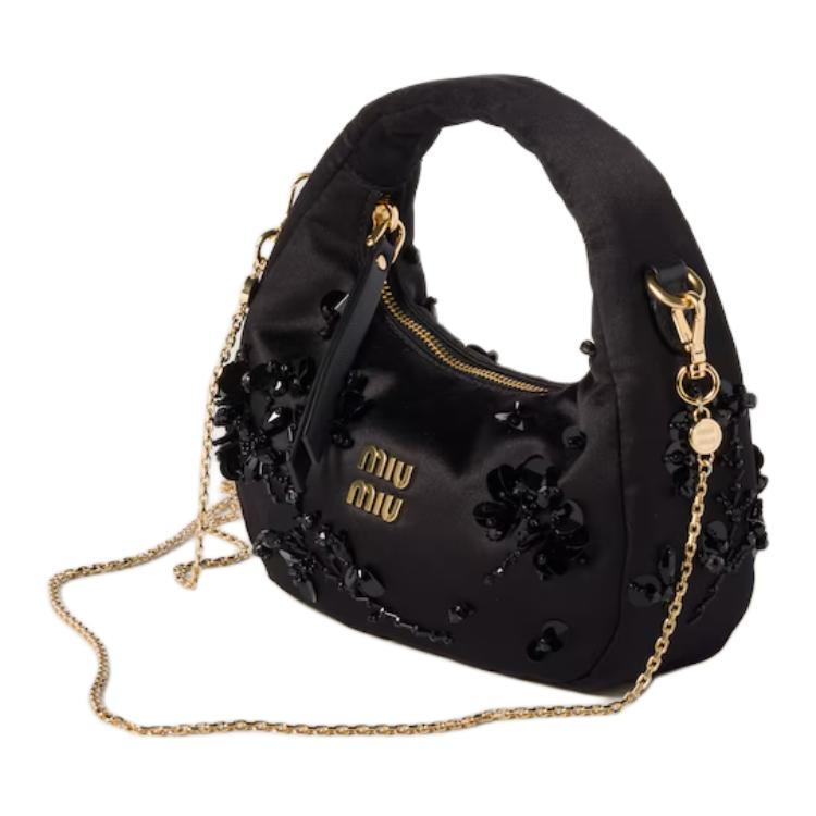 MIU MIU Fabric Handbag Mini Women's Black