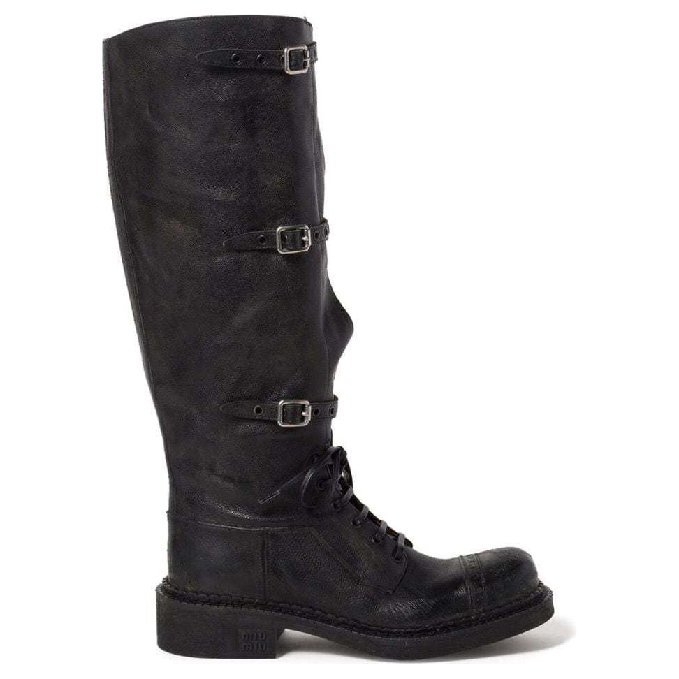 MIU MIU New Year Collection High Boots Knee-high Boots Women's Black