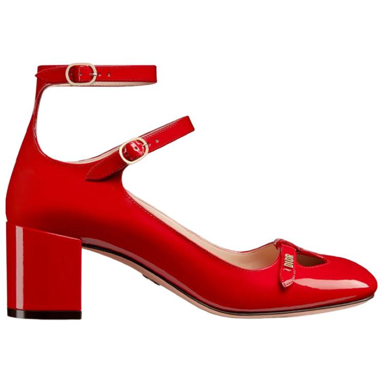 DIOR Aime Chunky Heel High Heels Women's Red