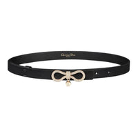 DIOR Resin, Faux Crystal Leather Belts Women's Black 1.8CM