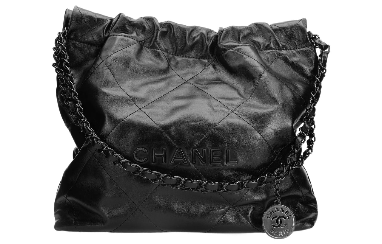 CHANEL 22Bag22K Fall And Winter Cow Leather Tote Bag, Shopping Bag, Handbag, Shoulder Bag Women's Black