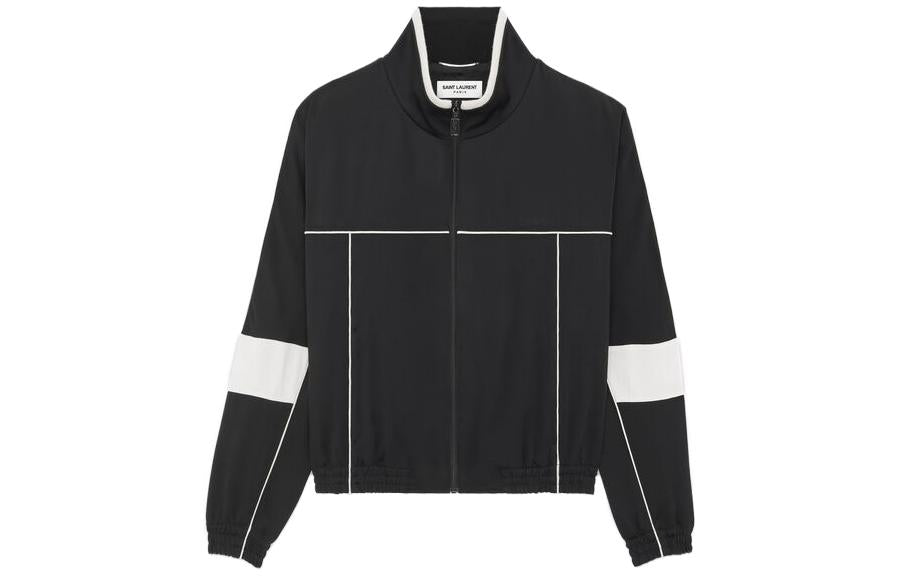 SAINT LAURENT Panelled-design High-neck Bomber Jacket