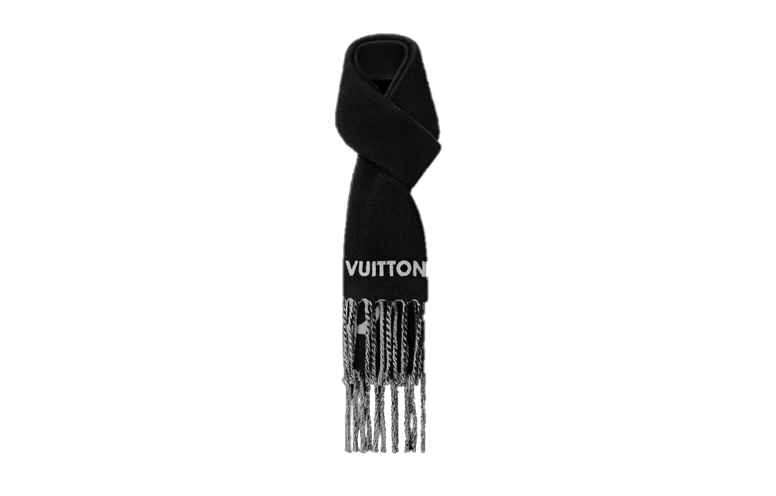 LOUIS VUITTON Knit Scarves Unisex Black White