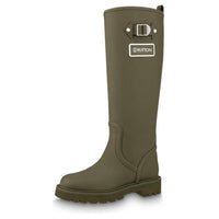 LOUIS VUITTON Territory Flat High Boots 'Olive Green' Women's