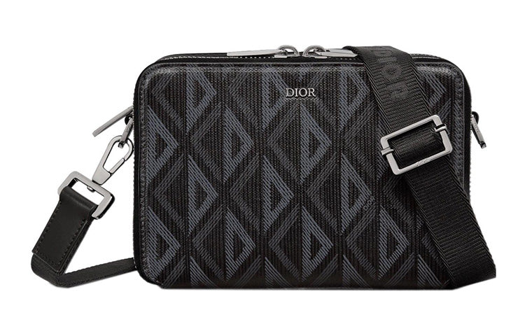 DIOR Cow Leather With Canvas Messenger Bag, Shoulder Bag, Crossbody Bag, Clutch Regular Men's Black Silver