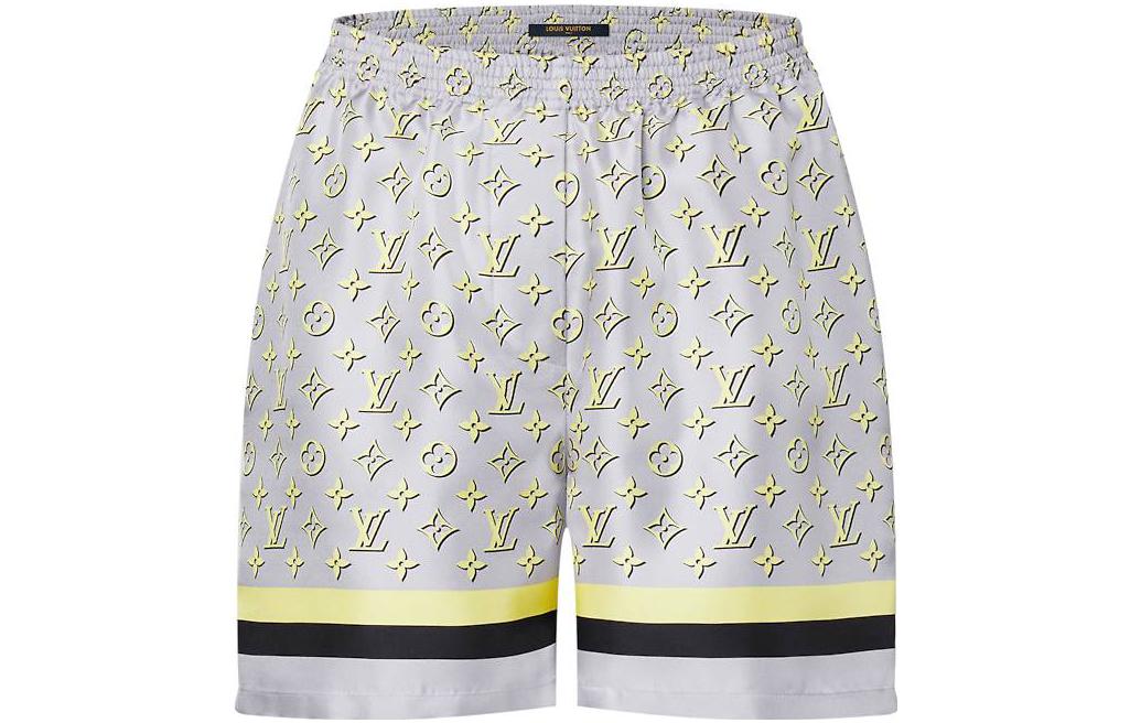 LOUIS VUITTON 1ABSZS 3D Monogram Stripe Accent Pajama Shorts