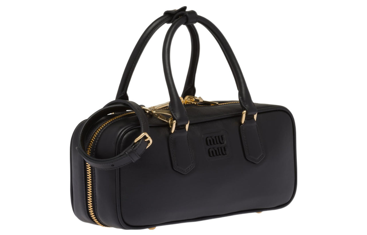 MIU MIU Arcadie Series Leather Shoulder Bag, Crossbody Bag, Handbag Women's Black