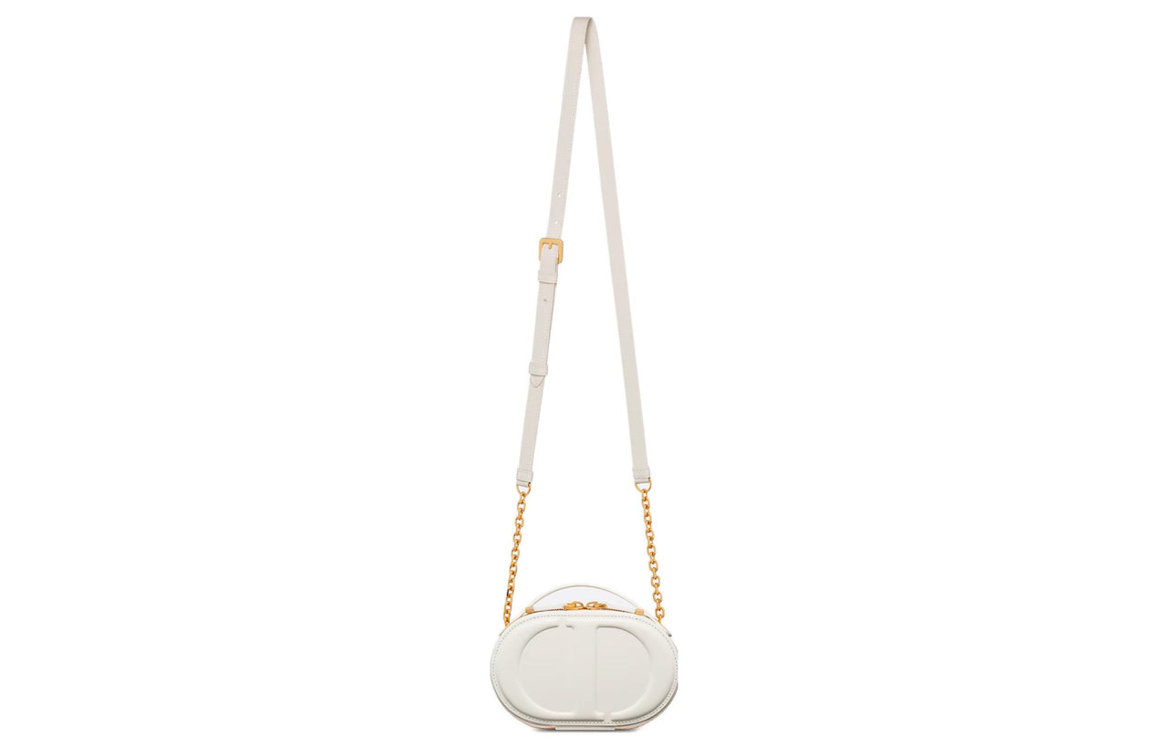 DIOR Cow Leather Camera Bag, Crossbody Bag, Shoulder Bag Women's White