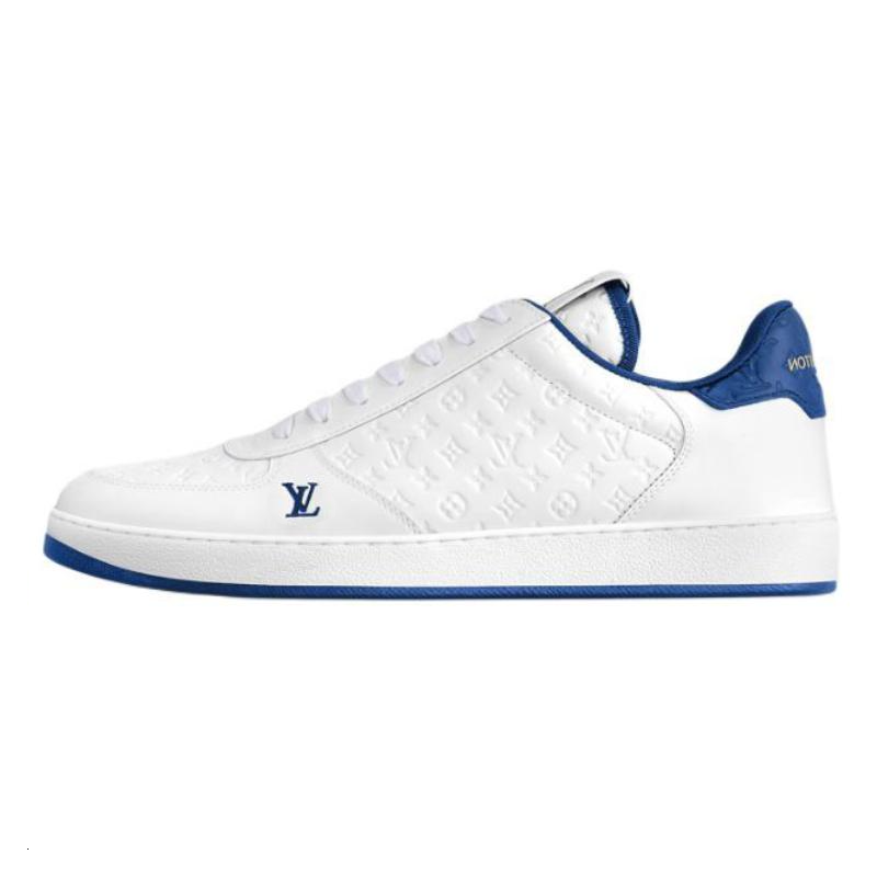 LOUIS VUITTON Rivoli Low-Top Skateboard Shoes Men's White Blue