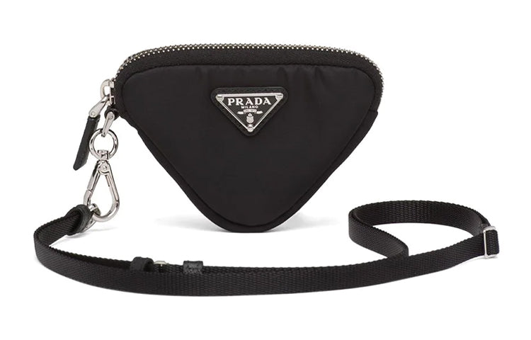 PRADA Nylon Fabric Crossbody Bag, Coin Purse Men's Black