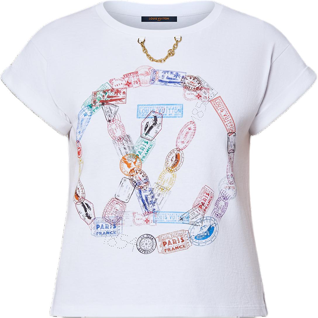 LOUIS VUITTON Travel Stamp Lv Circle T-Shirt