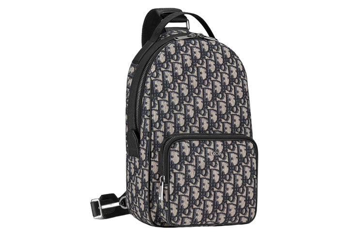DIOR Cow Leather Sling Bag, Shoulder Bag, Crossbody Bag Regular Men's Beige And Black