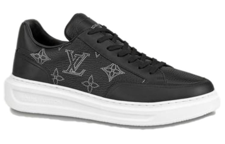 LOUIS VUITTON Beverly Hills Sneakers 'Black With White Outline Monogram'
