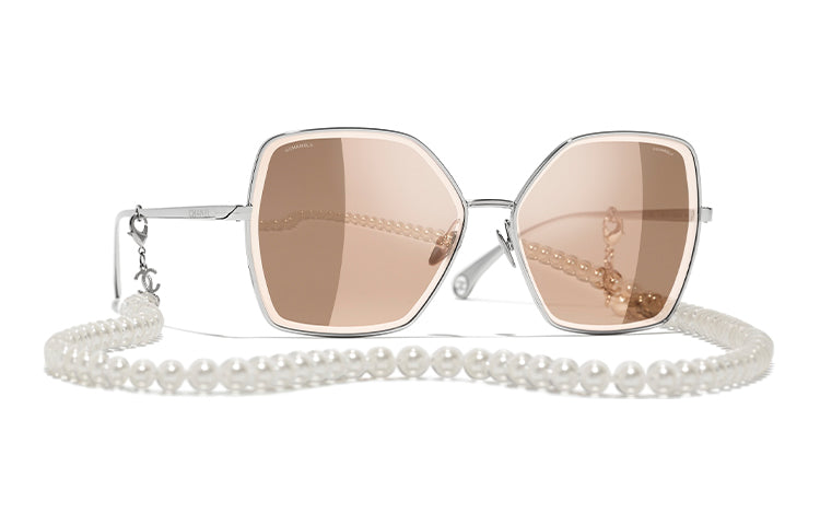 CHANEL Sunglasses Women's Pink Gold