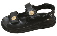 CHANEL Strap Sandals Women's Black