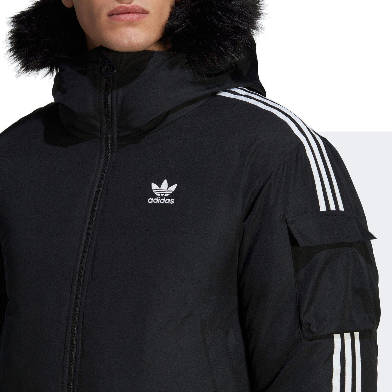 adidas Winter Originals Bomber Jacket 'Black White' HR4435