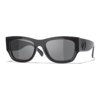 CHANEL Square Sunglasses Unisex Black