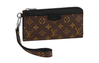 LOUIS VUITTON Zippy Coated Canvas Wallets Handbags Clutches Regular Men's Brown/Black