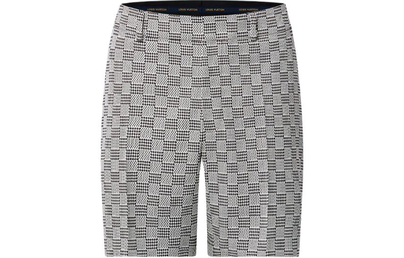 LOUIS VUITTON Damier Hounds Tooth Slim Wool Shorts