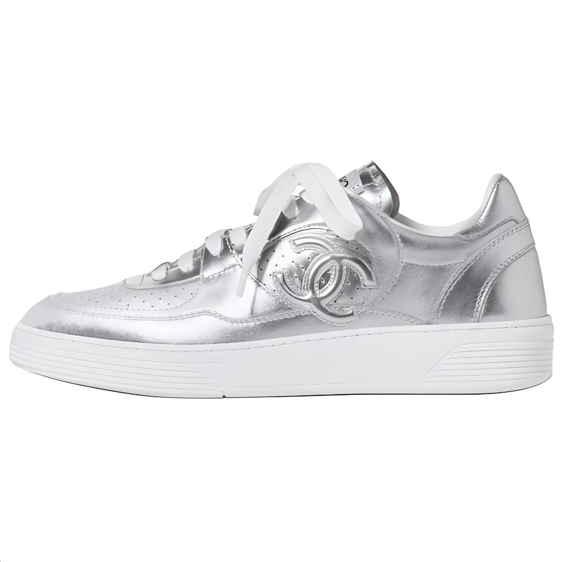 CHANEL Skateboard Shoes Women's Silver