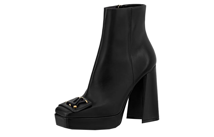LOUIS VUITTON Shake Ankle Boots 12cm Women's Black