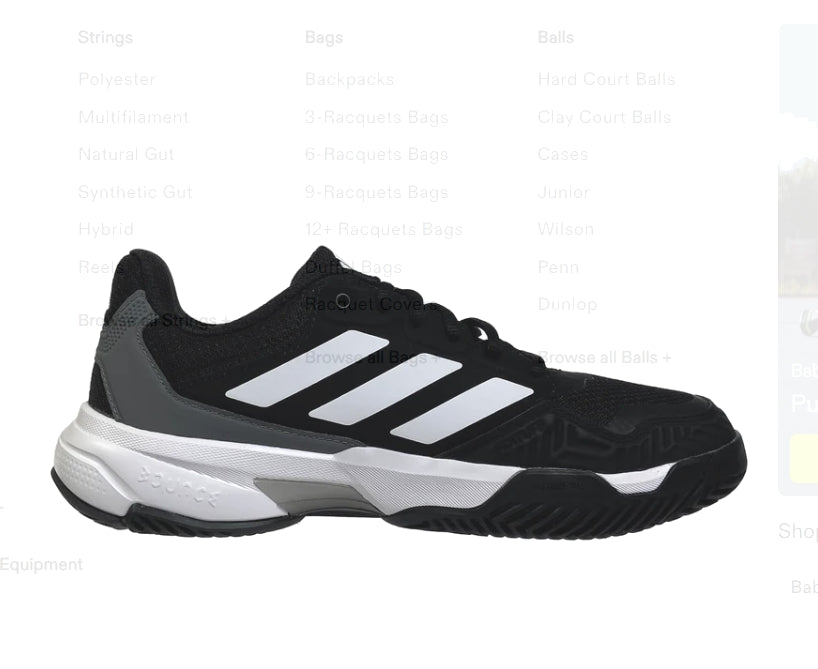 adidas CourtJam Control 3 Tennis Shoes 'Black White' IF0458