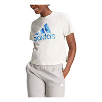 (WMNS) adidas Floral Graphic Big Logo T-shirt 'White' IS4258