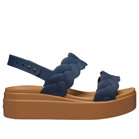 (WMNS) Crocs Brooklyn Woven Wedge Sandals 'Blue Brown' 209977-410