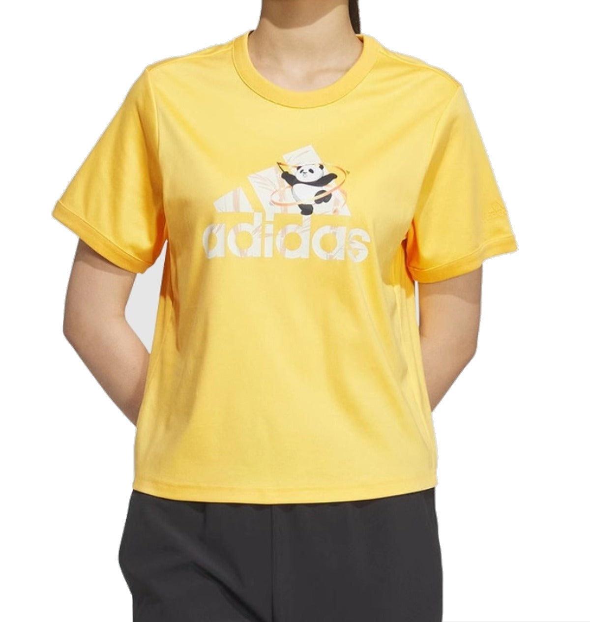 (WMNS) adidas China T-Shirt 'Yellow White' JI6864