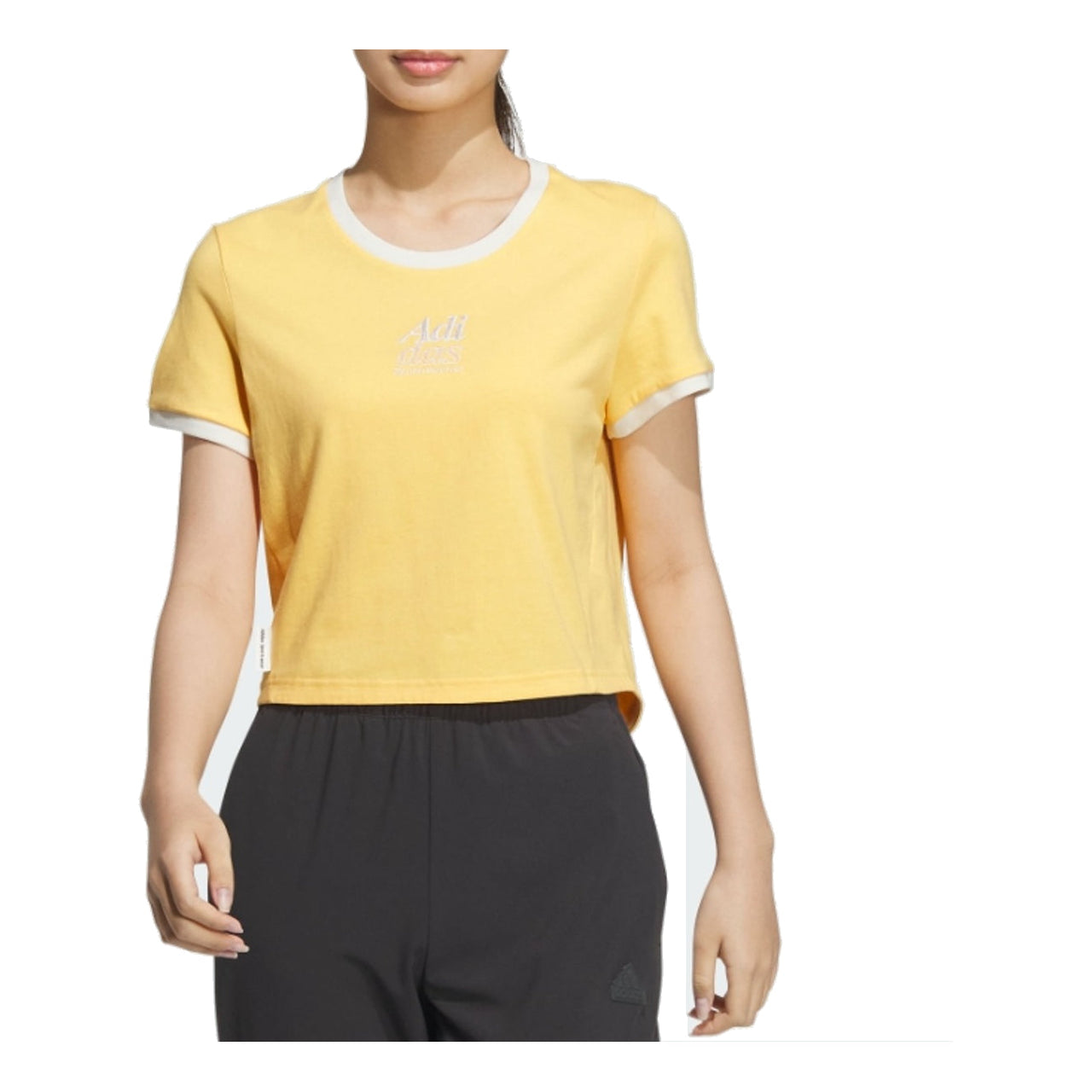 (WMNS) adidas Small Logo T-Shirt 'Yellow' JI6879