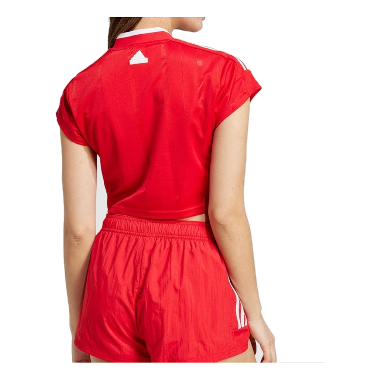(WMNS) adidas Tiro Cut 3-Stripes Crop Jersey 'Red White' IZ2084