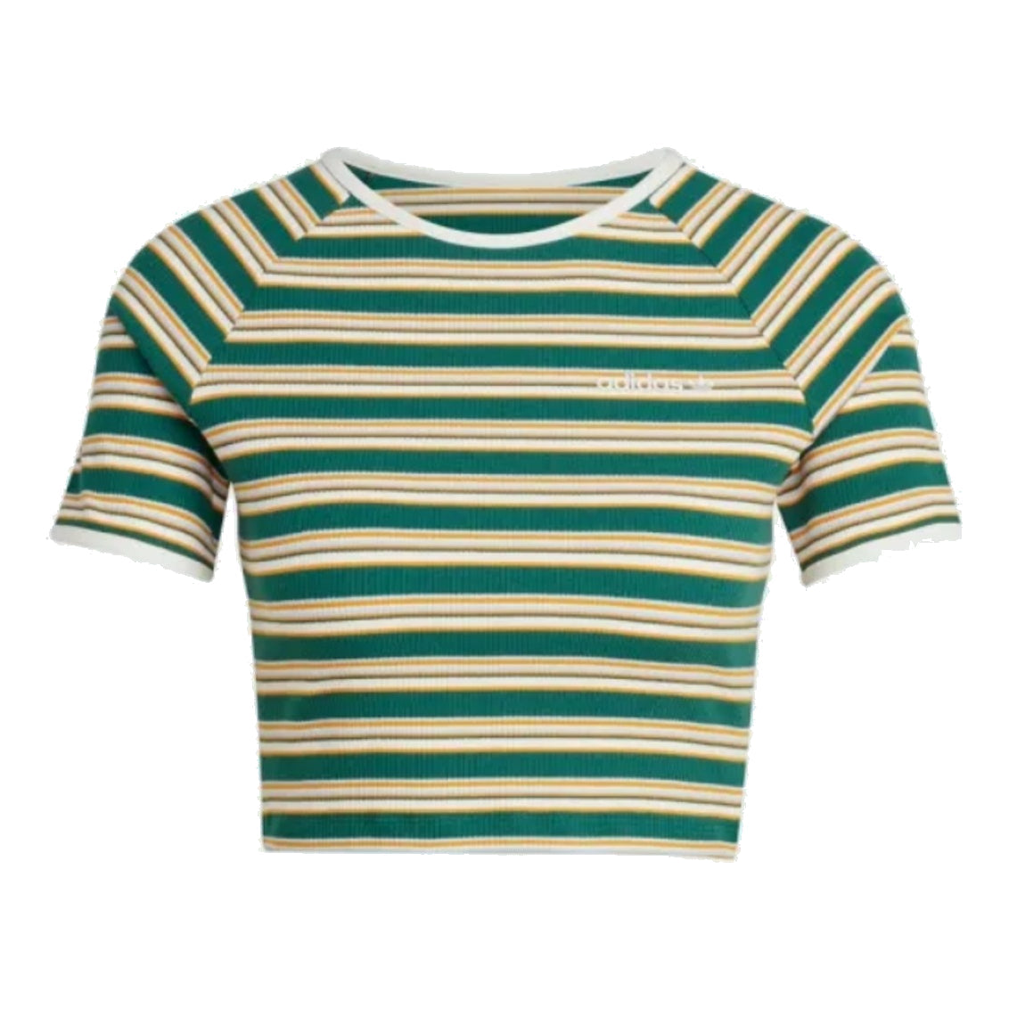 (WMNS) adidas '80s Rib Stripe Baby T-Shirt 'Green Yellow' JC6166