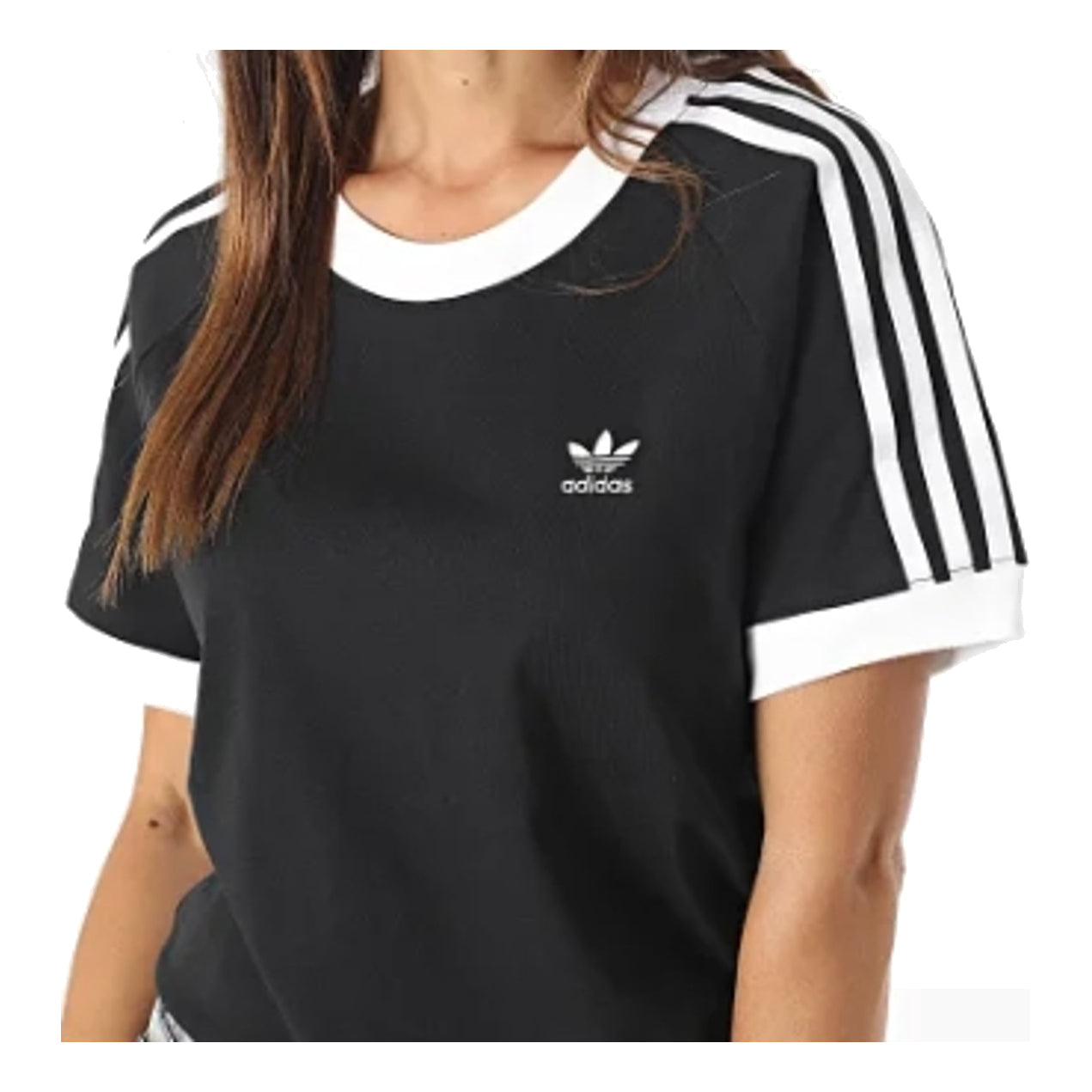 (WMNS) adidas Adicolor Classics Slim 3-Stripes T-Shirt 'Black White' IK4051