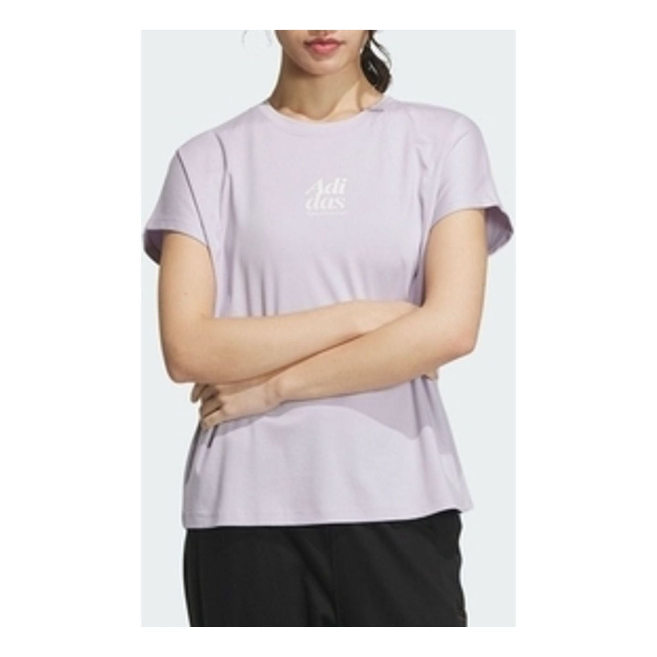 (WMNS) adidass Lounge Silky T-Shirt 'Purple' IM8860