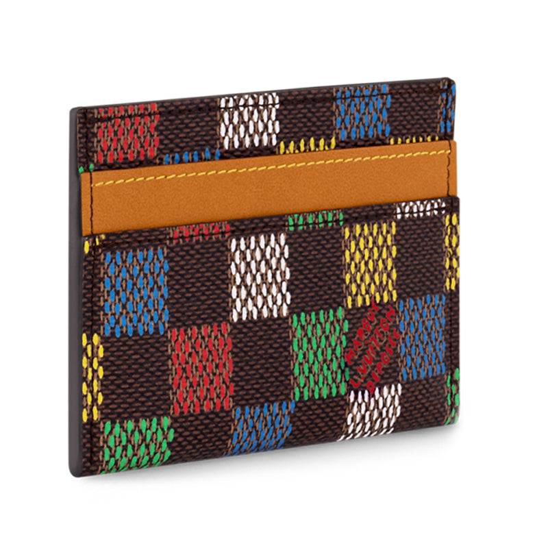 LOUIS VUITTON Coated Canvas Card Holder Men's Brown & Multicolor
