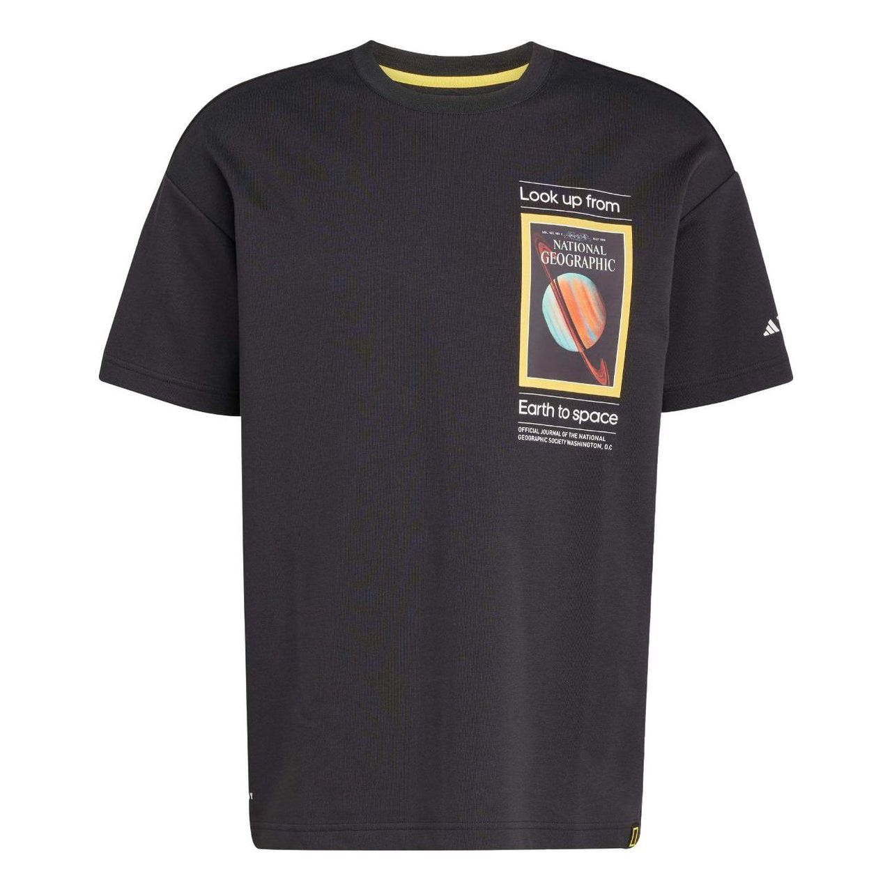 adidas x National Geographic Aeroready Graphic T-Shirt Asia Sizing 'Earth to Space Black' JD5964