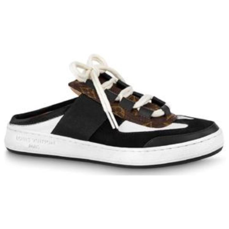 LOUIS VUITTON Wrap-toe Slippers Women's White Black Brown