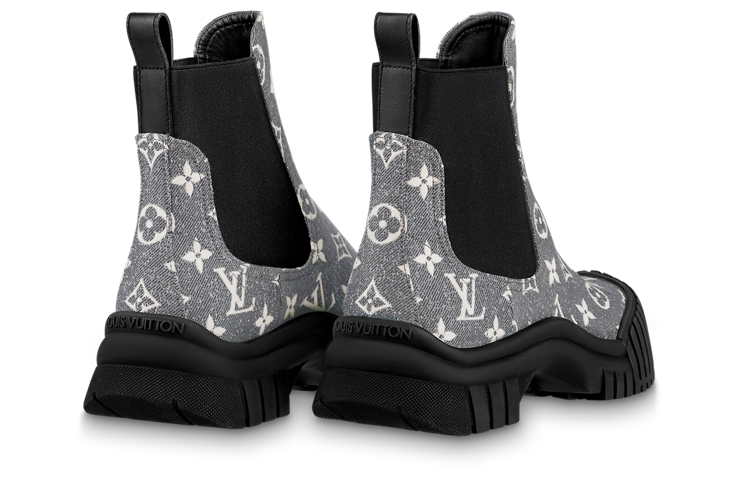 LOUIS VUITTON Short Chelsea Boots Women's Gray